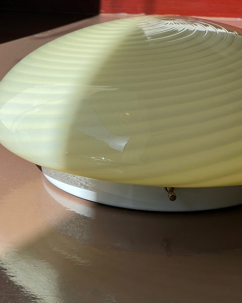 Vintage Murano yellow swirl ceiling/wall lamp (D29)