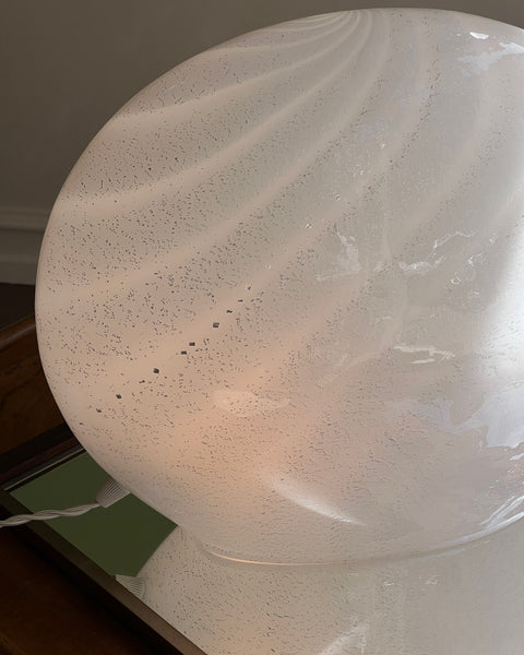 Vintage white swirl Murano table lamp
