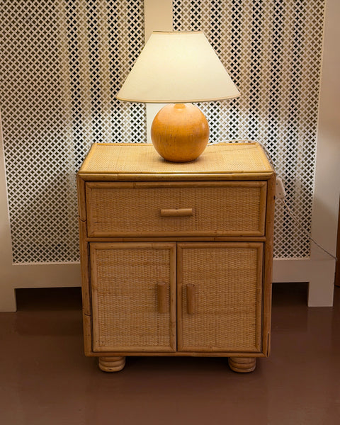 Vintage rattan side table/nightstand