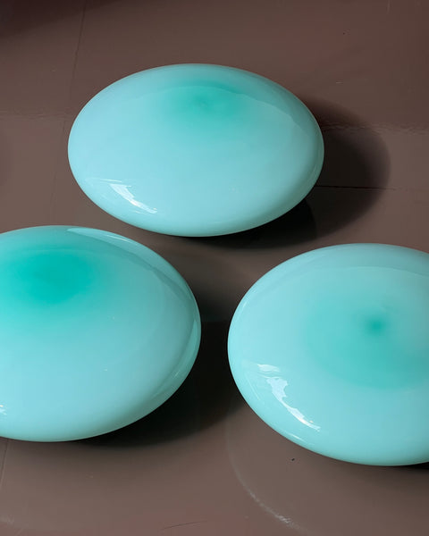 Vintage Murano opal turquoise ceiling/wall lamp (D36) (3 available)