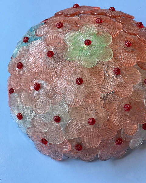 Vintage multi Murano flower ceiling/wall lamp (D30)