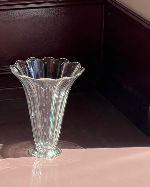 Vintage clear Murano vase