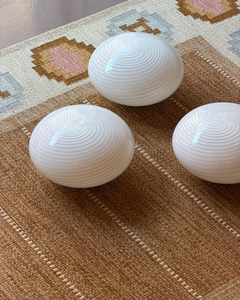 Vintage Murano white swirl ceiling/wall lamp (D28) (3 available)