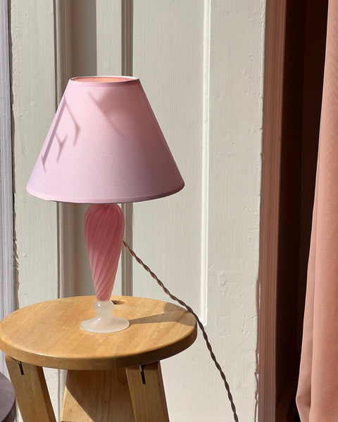 Vintage opal pink Murano table lamp (with shade)