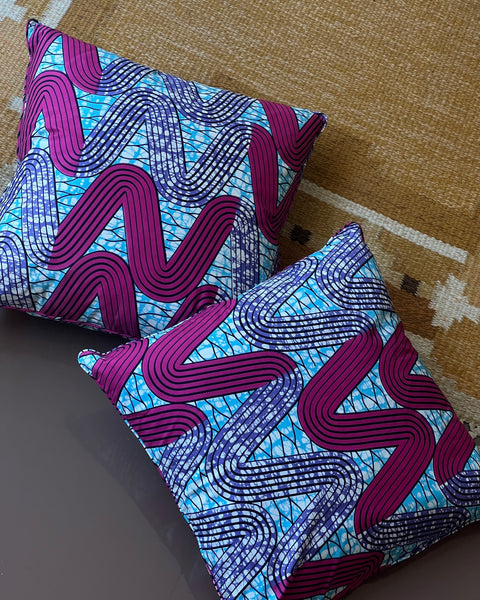 Bespoke cushion (blue/purple)