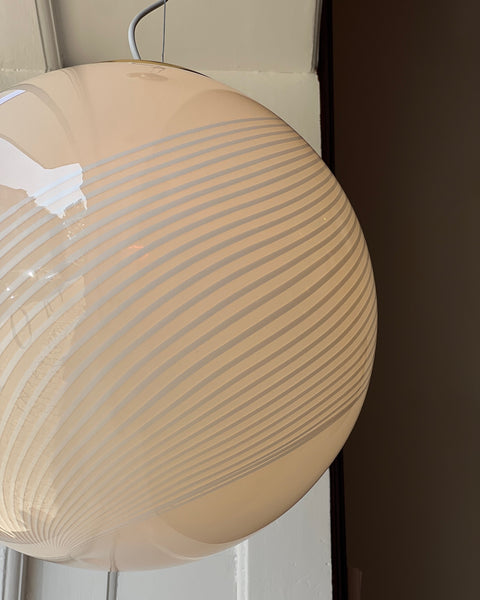 Vintage yellow/cream swirl Murano ceiling lamp (D40)