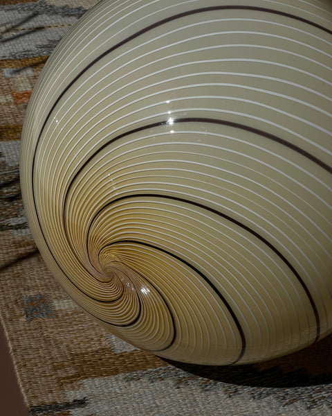 Vintage yellow/cream/brown swirl Murano ceiling lamp (D45)