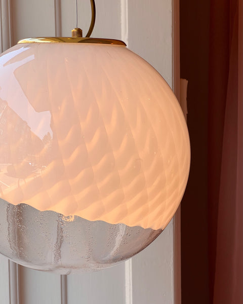 Vintage Murano white/clear Anemone ceiling lamp