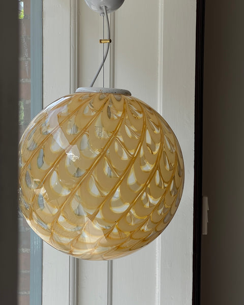 Vintage golden clear Murano ceiling lamp (D40)