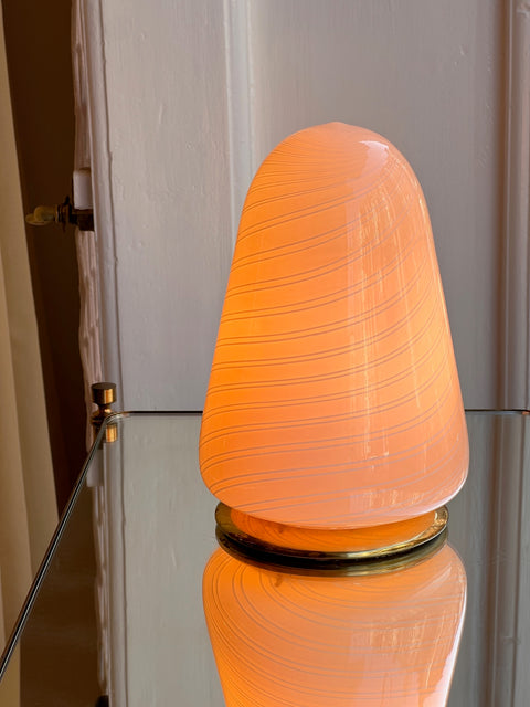 Vintage cream swirl Murano table lamp