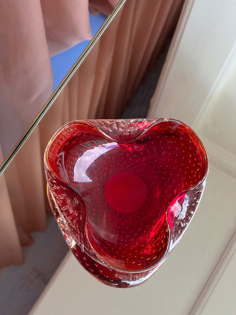 Vintage red Murano bowl