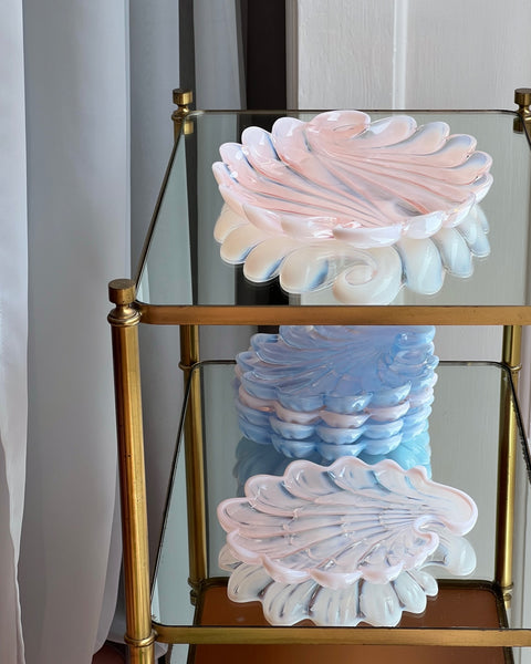 Vintage opal pink shell bowl