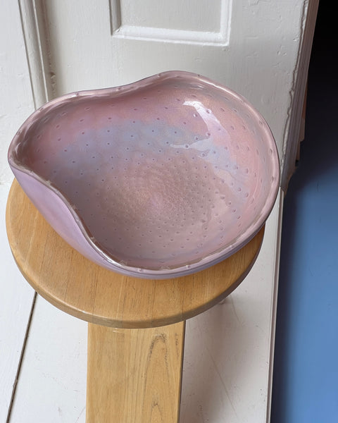 Large vintage pink Murano bowl