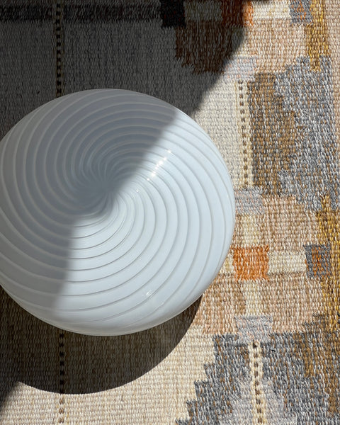 Vintage Murano white swirl ceiling/wall lamp (D36)