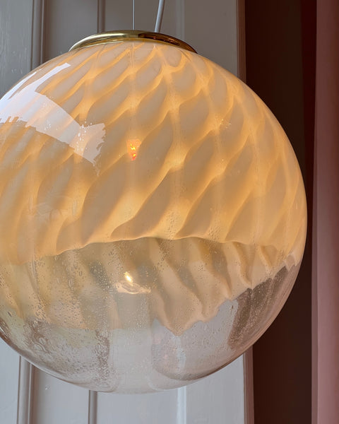 Vintage golden/cream clear Murano ceiling lamp (D40)