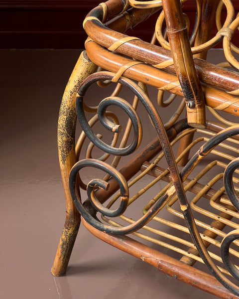 Vintage rattan basket