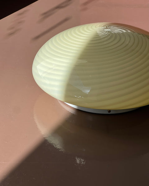 Vintage Murano yellow swirl ceiling/wall lamp (D29)