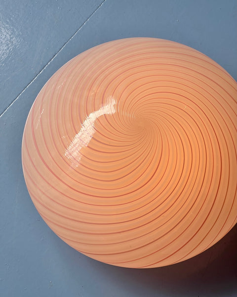 Vintage Murano pink/white swirl ceiling/wall lamp (D38)