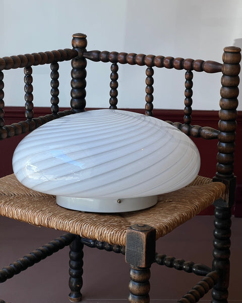 Vintage Murano white swirl ceiling/wall lamp (D38)