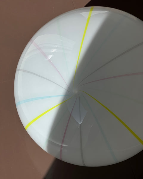 Vintage Murano multi-colored vertical stripes ceiling lamp (D50)