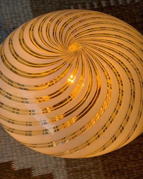 Vintage Murano clear/golden swirl ceiling/wall lamp (D25)