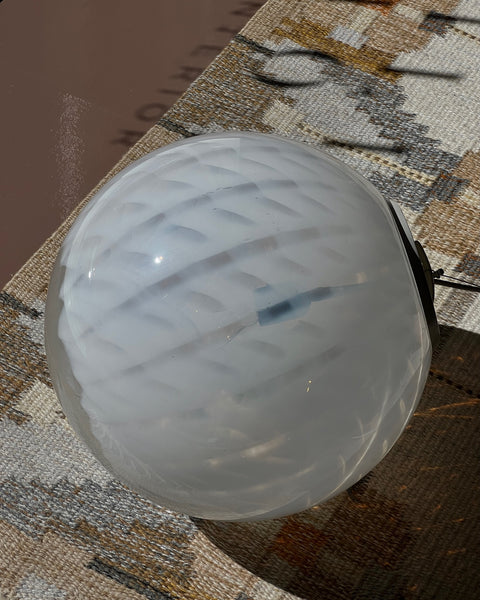 Vintage white clear Murano ceiling lamp (D40)