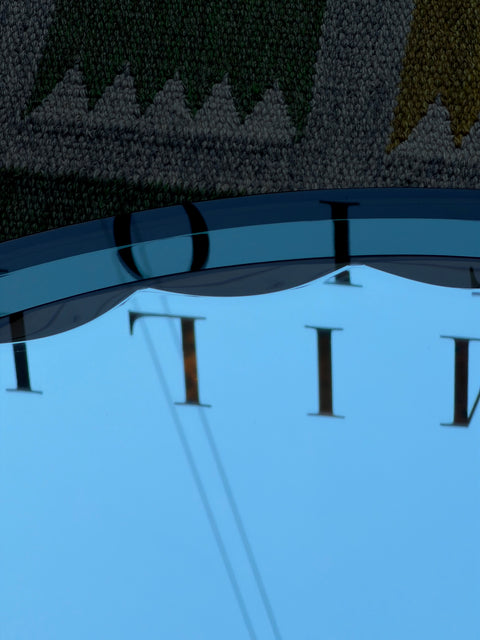 Vintage Italian mirror with faceted green mirror frame