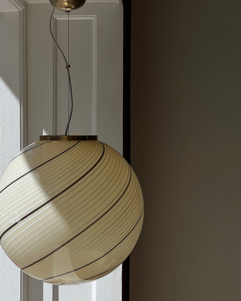 Vintage yellow/cream/brown swirl Murano ceiling lamp (D45)