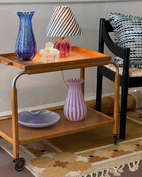 Vintage wooden trolley/table with wheels