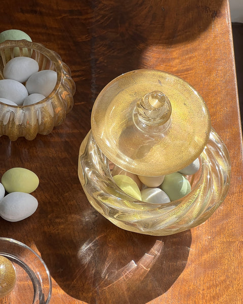 Vintage golden Murano bonbonniere