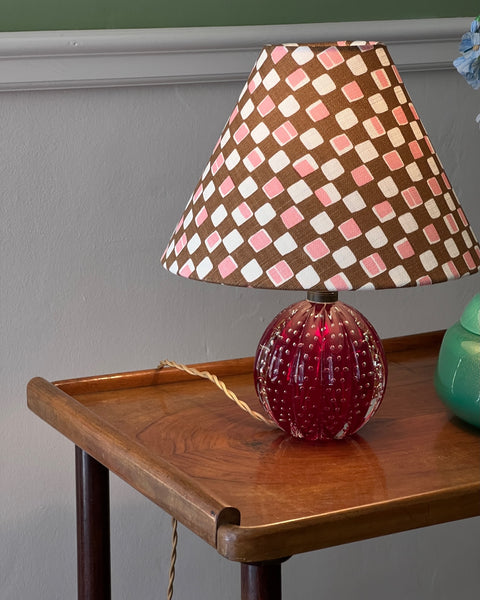 Vintage red Murano table lamp (2 available)