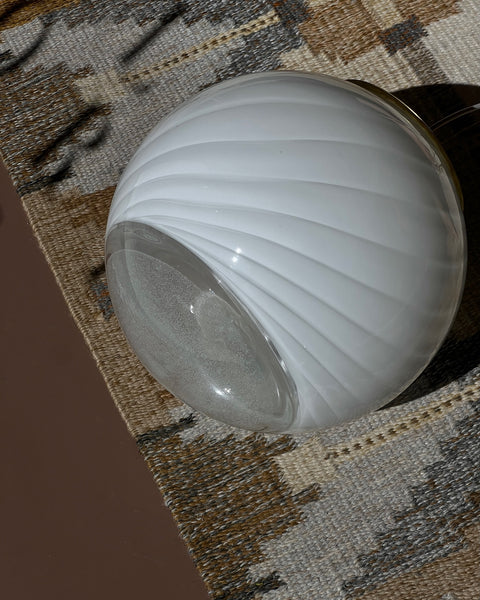 Vintage white clear Murano ceiling lamp (D35)