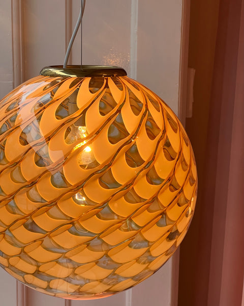 Vintage golden clear Murano ceiling lamp (D35)