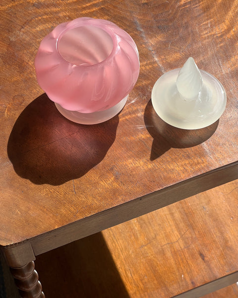 Vintage opal pink Murano bonbonniere