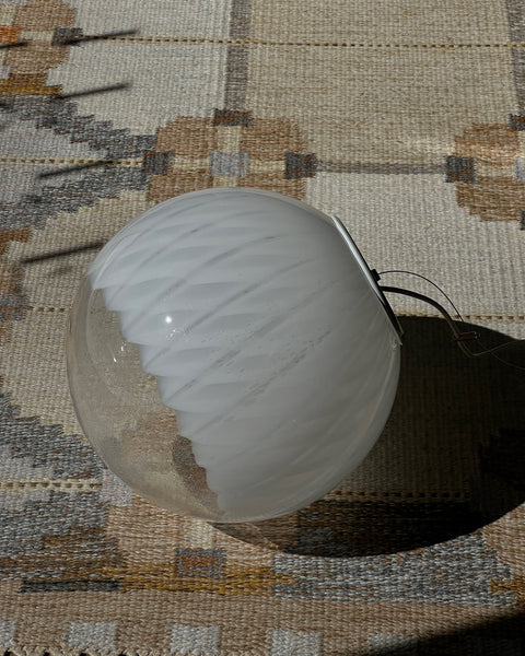 Vintage white clear Murano ceiling lamp (D35)