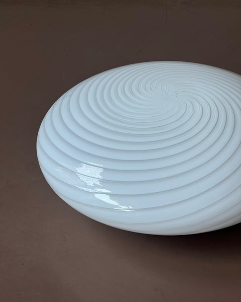 Vintage Murano white swirl ceiling/wall lamp (D40)