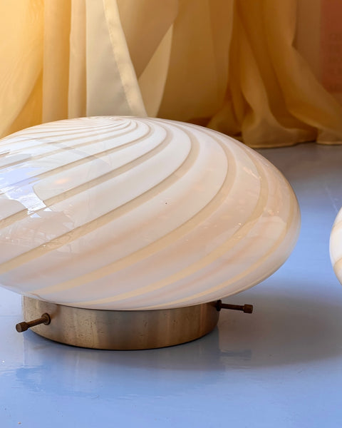 Vintage Murano light yellow swirl ceiling/wall lamp (D26)