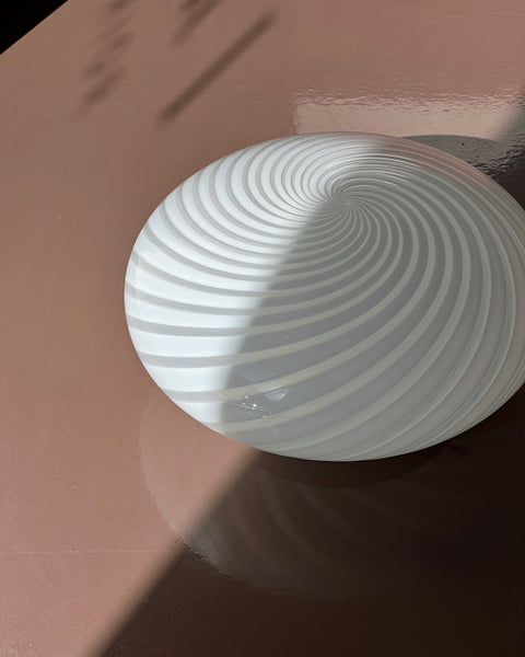Vintage Murano white swirl ceiling/wall lamp (D29)