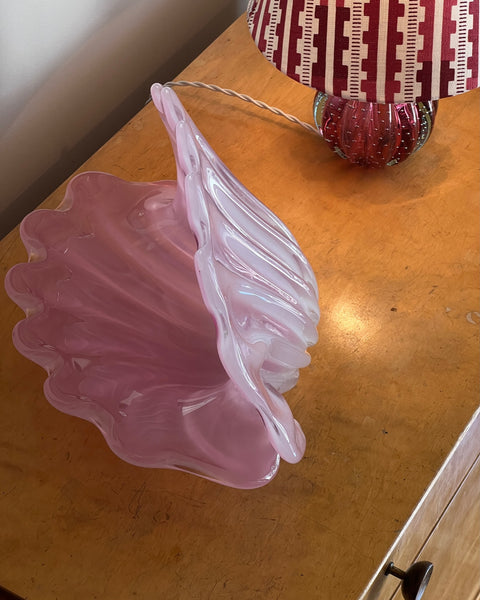 Vintage opal pink Murano shell bowl (Large)
