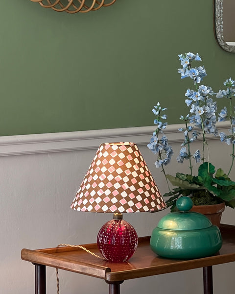 Vintage red Murano table lamp (2 available)