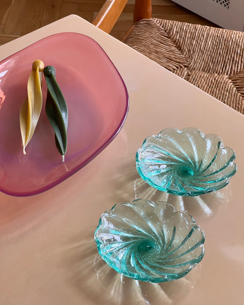 Vintage Murano turquoise/green plate