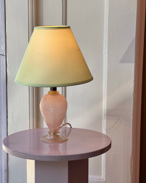 Vintage light peach/golden Murano table lamp (with shade)