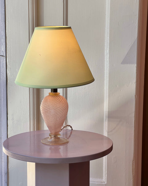 Vintage light peach/golden Murano table lamp (with shade)