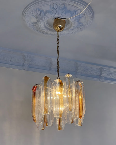 Vintage Murano golden/clear chandelier