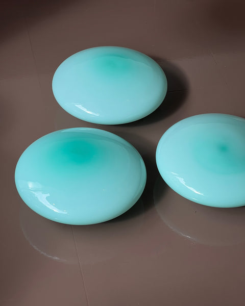 Vintage Murano opal turquoise ceiling/wall lamp (D36) (3 available)