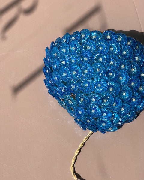 Vintage blue Murano flower wall lamp