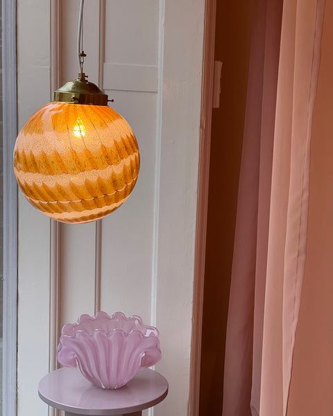 Vintage golden clear Murano ceiling lamp (D28) (1 available)