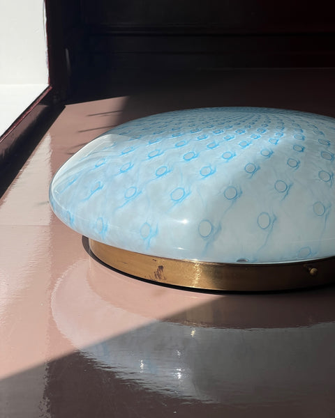 Vintage Murano light blue ceiling/wall lamp (D45)