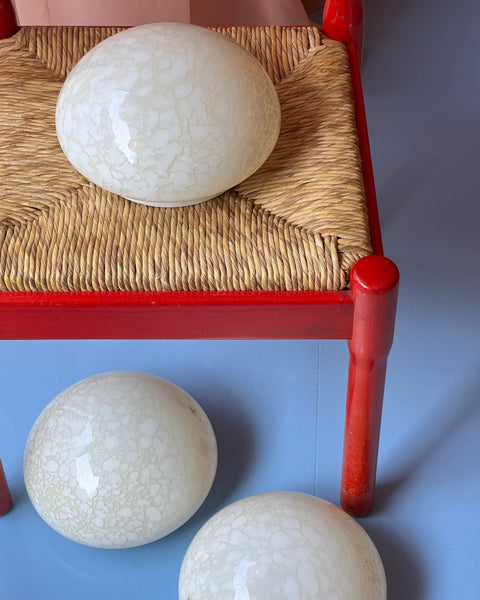 Vintage Murano white/creme dotted ceiling/wall lamp (D24)