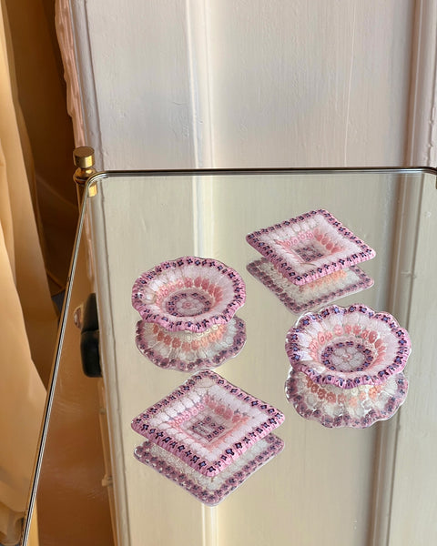 Vintage pink Millefiori Murano bowl